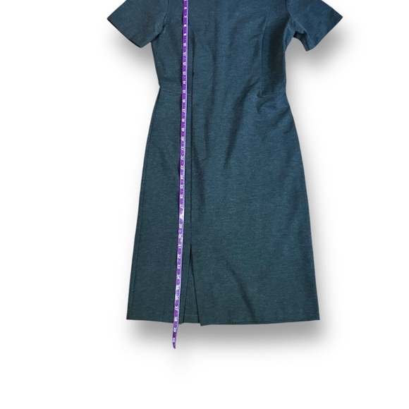 THEORY Winstine Refiner Short Sleeve Ponte Dress Size 2 Gray Professional Dress - Picture 11 of 16